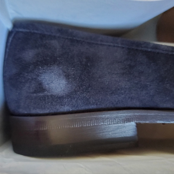 SOLD SALVATORE FERRAGAMO MEN'S ROLO 6 DARK BLUE BUC SUEDE LOAFERS SZ 9 EE - Picture 7 of 8